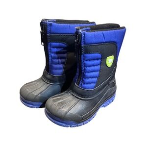 Arctic Shield Snow Boots Boys 11M Blue Black AS-KSB101-BL Excellent Zip Up